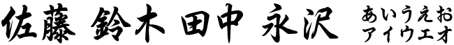 行楷書体（漢字）