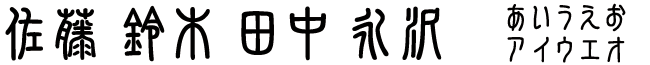 新てん書体（漢字）