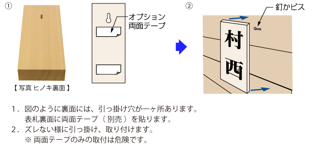 取り付け天然木